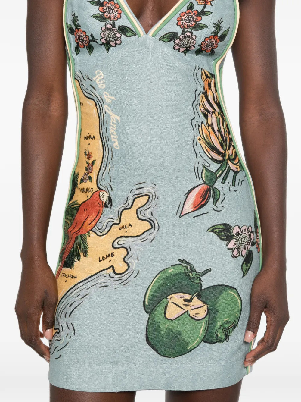 Beaches besticktes Mini-Kleid mit Blumenprint