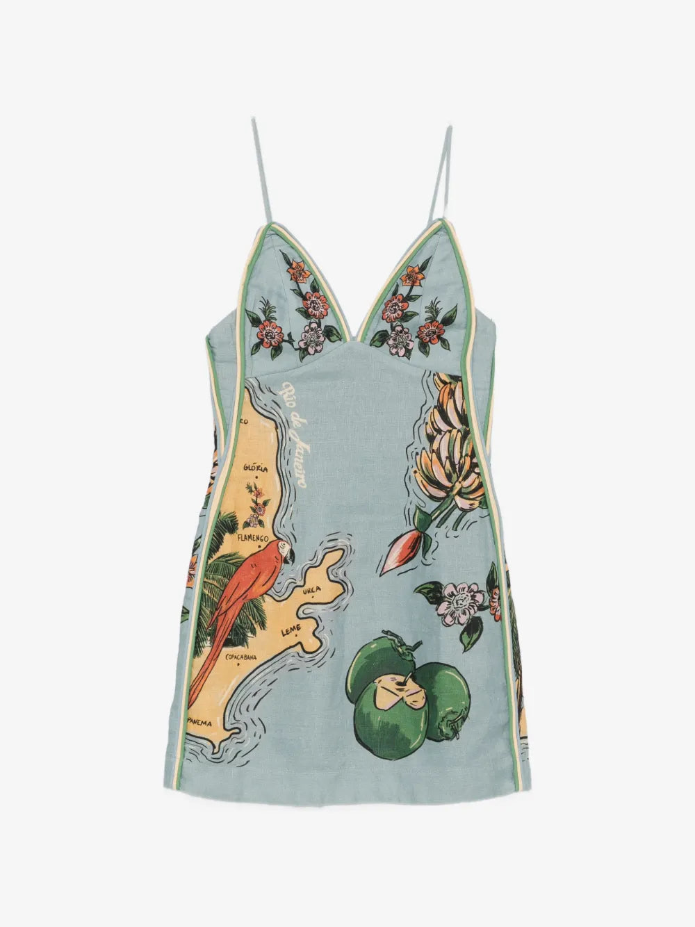 Beaches besticktes Mini-Kleid mit Blumenprint