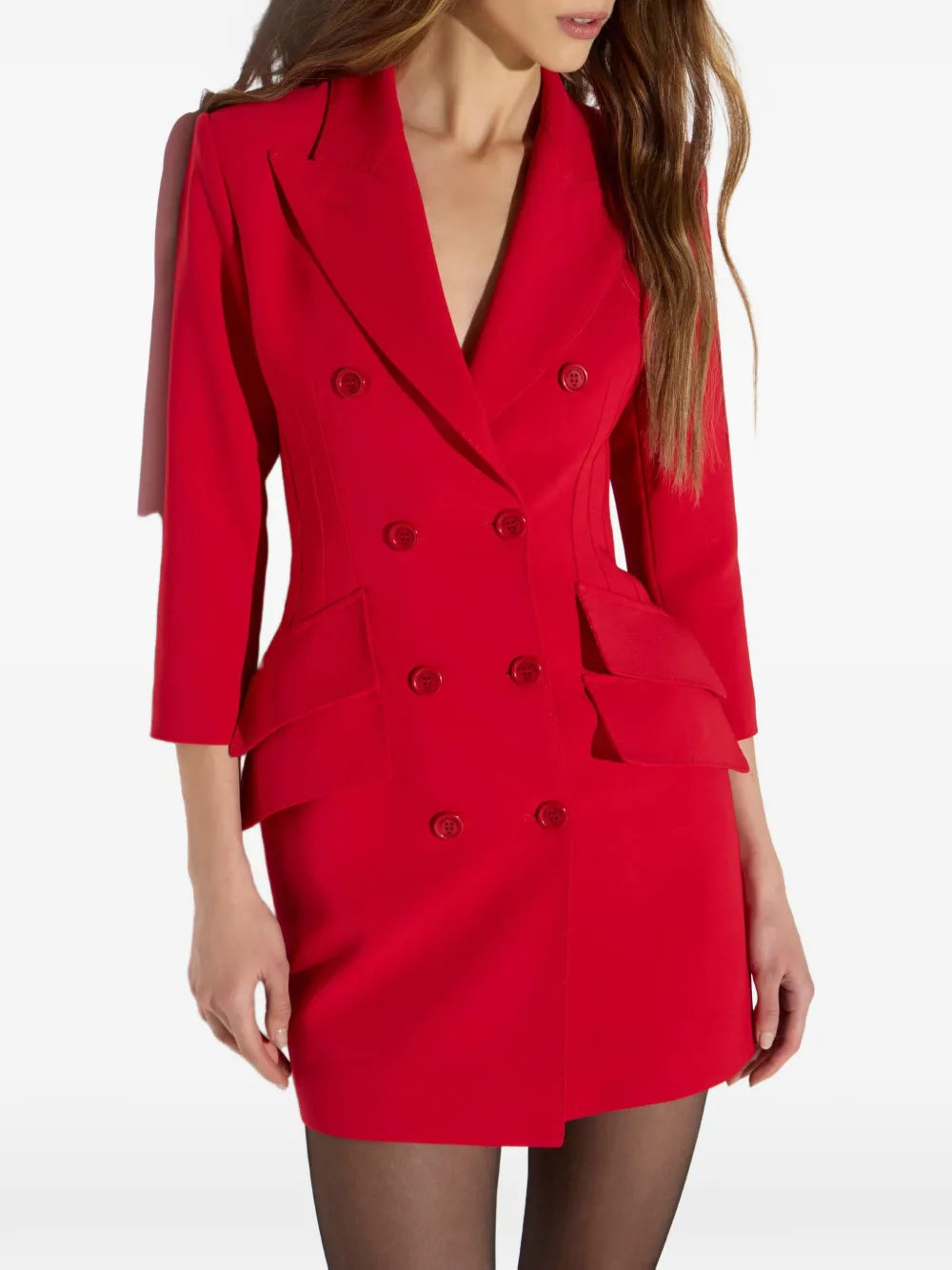 Mantel-Minikleid aus leichtem Crêpe-Stoff