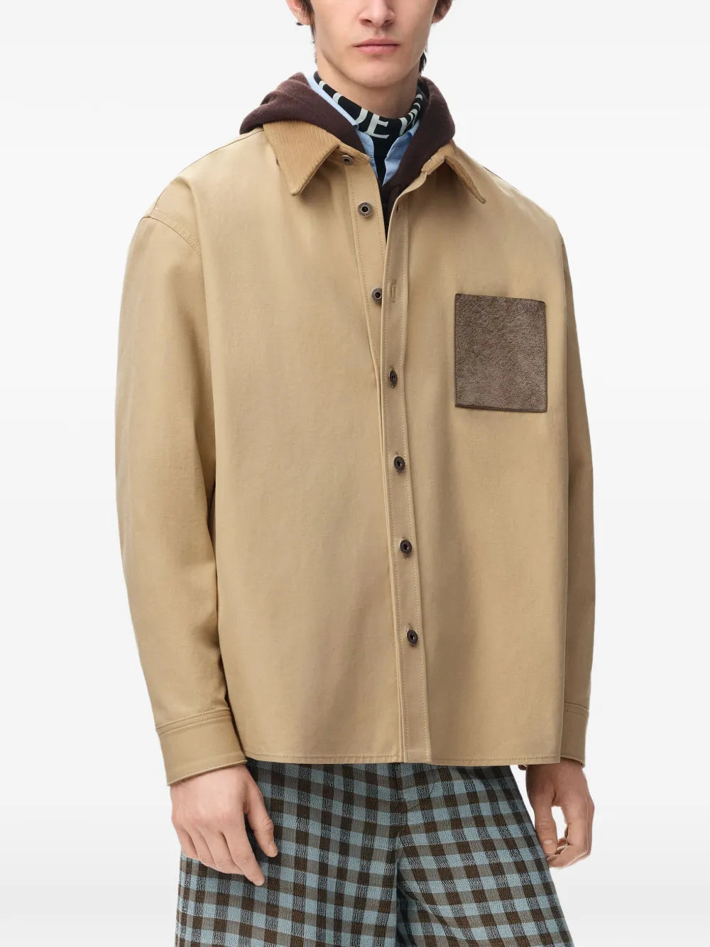 Bestickte Jacke mit Cordkragen