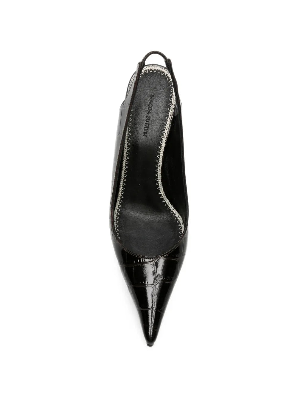 Slingback-Pumps mit Kroko-Effekt