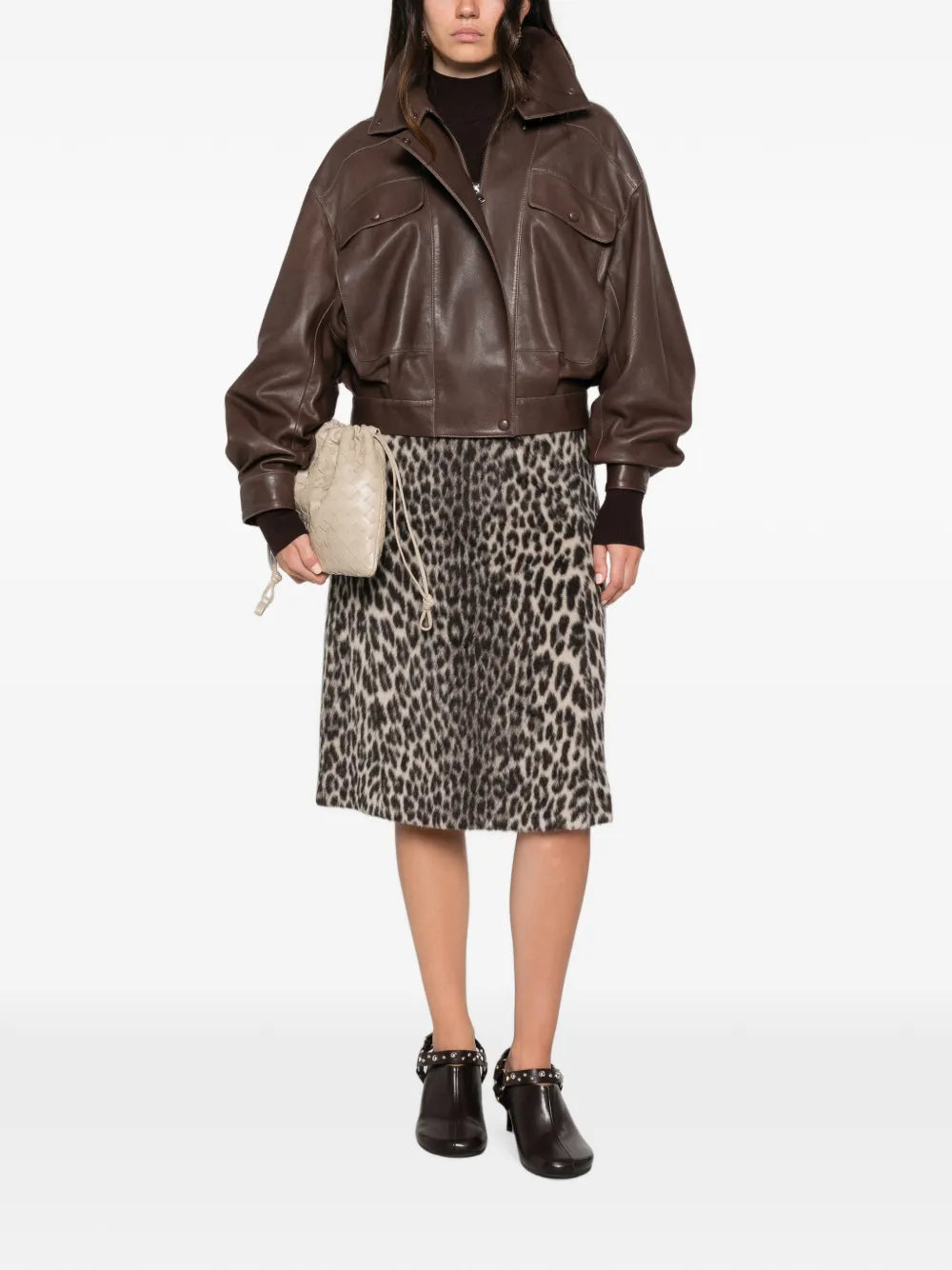 Trionfo Midi-Rock mit Leoparden-Print