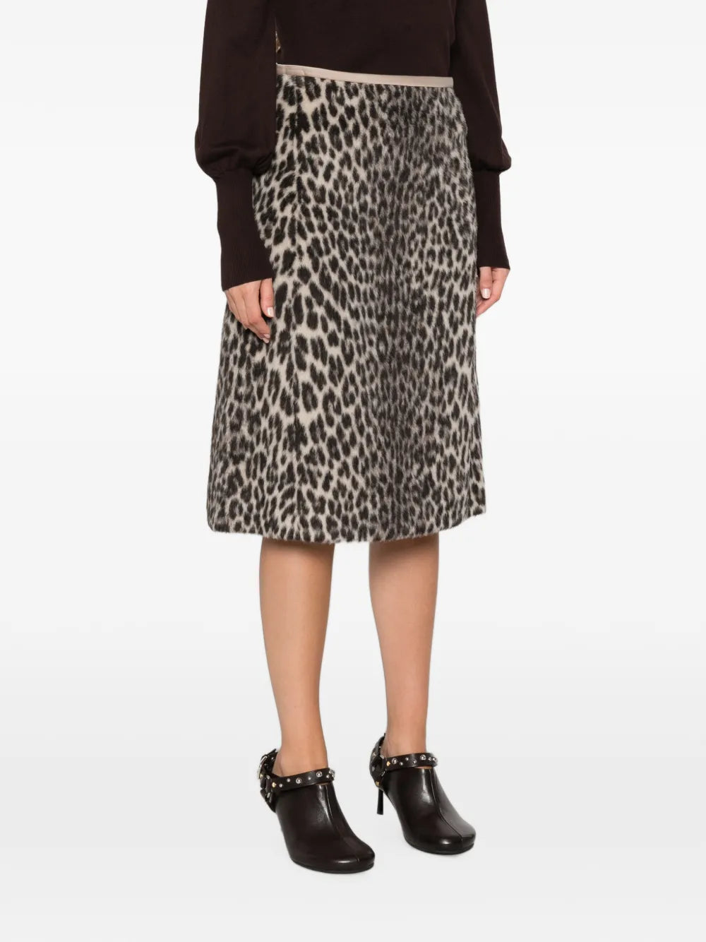 Trionfo Midi-Rock mit Leoparden-Print