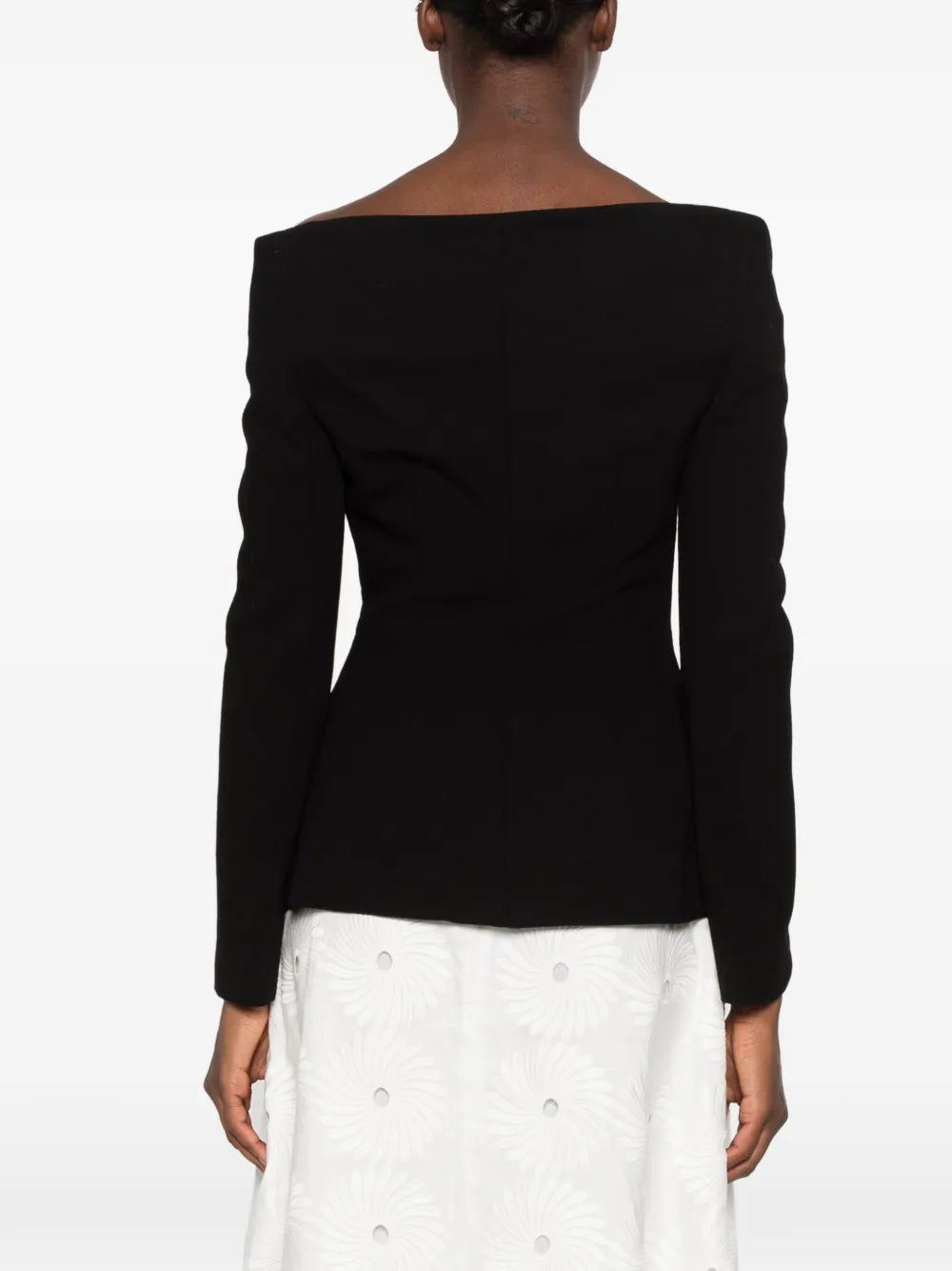 Schulterfreie Damen Wolljacke mit Knöpfen