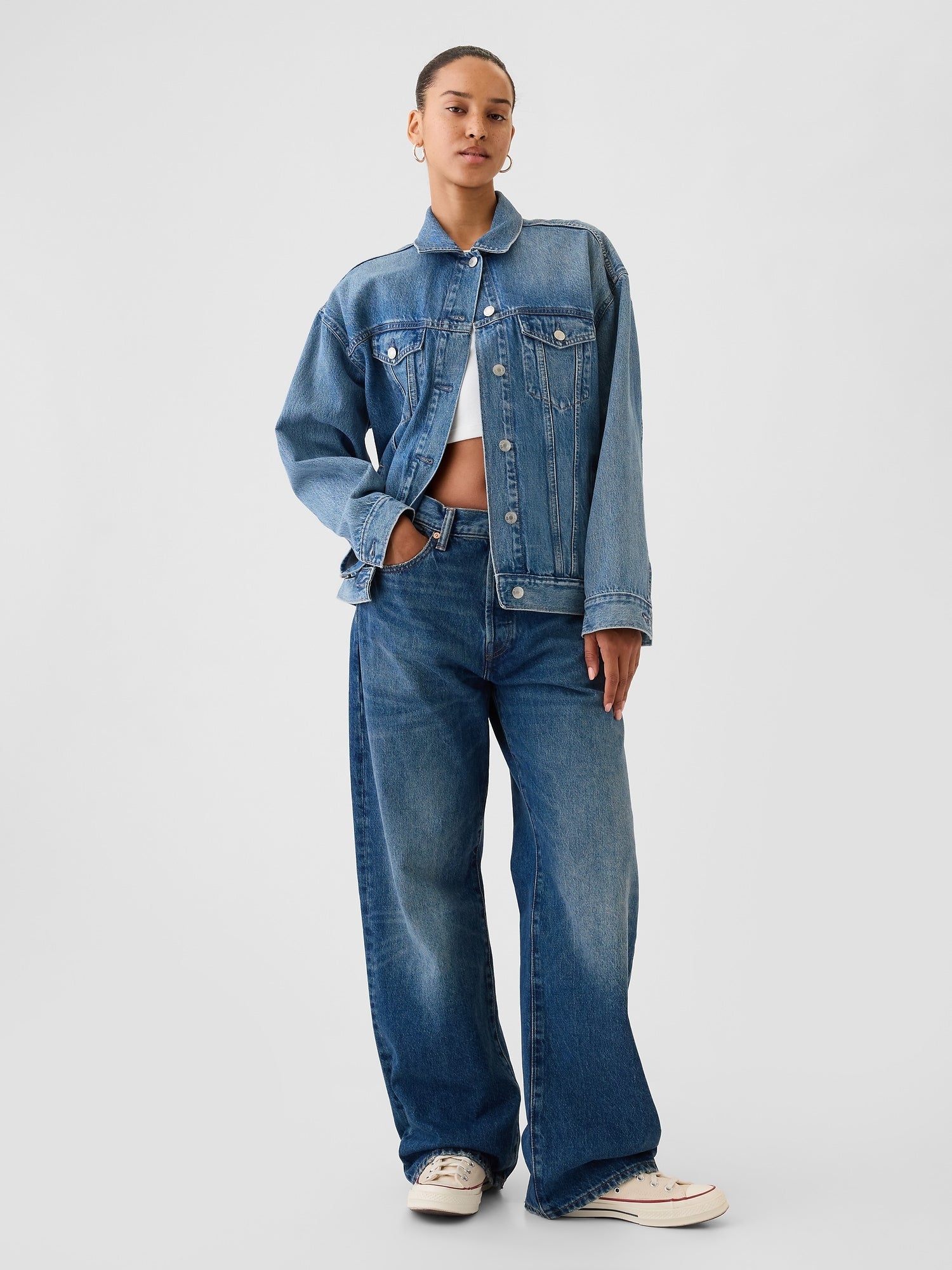 Džíny unisex volné 90. léta organické