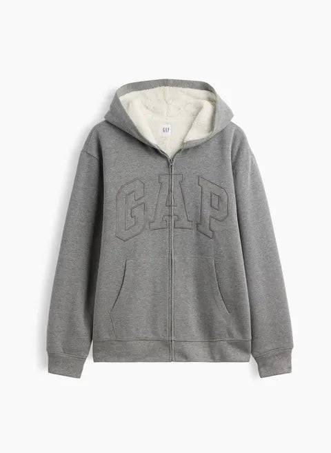 gefütterte Herren Kapuzenjacke mit Logo